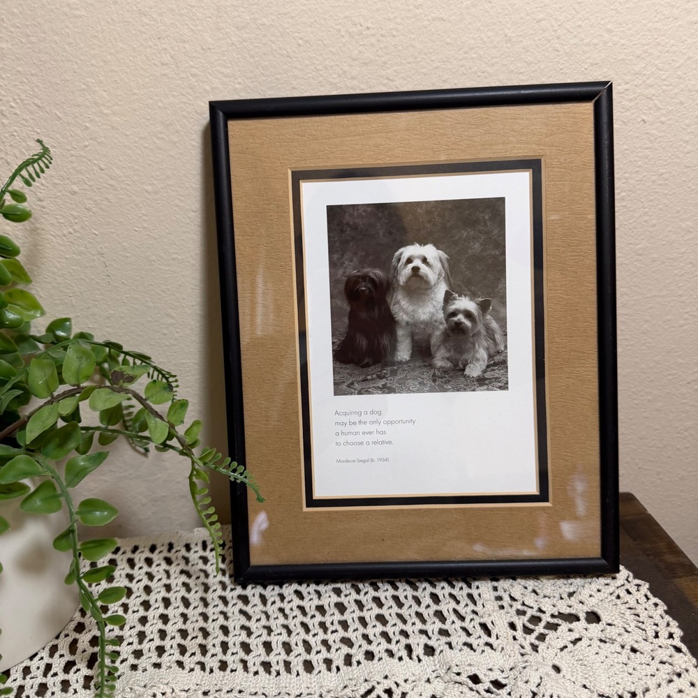 Vintage 1998 Borealis Press Dog Quote Framed Art Mordecai Siegal Lithograph